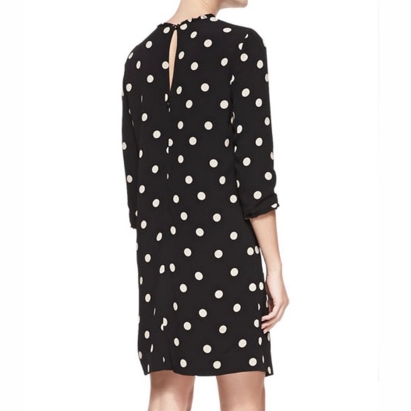 Kate Spade Black & White Dizzy Polka Dot Shift Mini Dress Size 0 - Picture 8 of 13